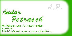 andor petrasch business card